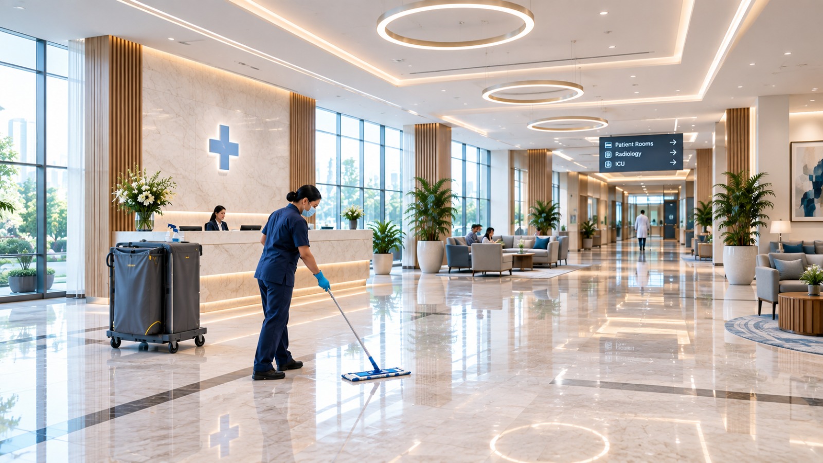 Hospitality healthcare facility cleaning